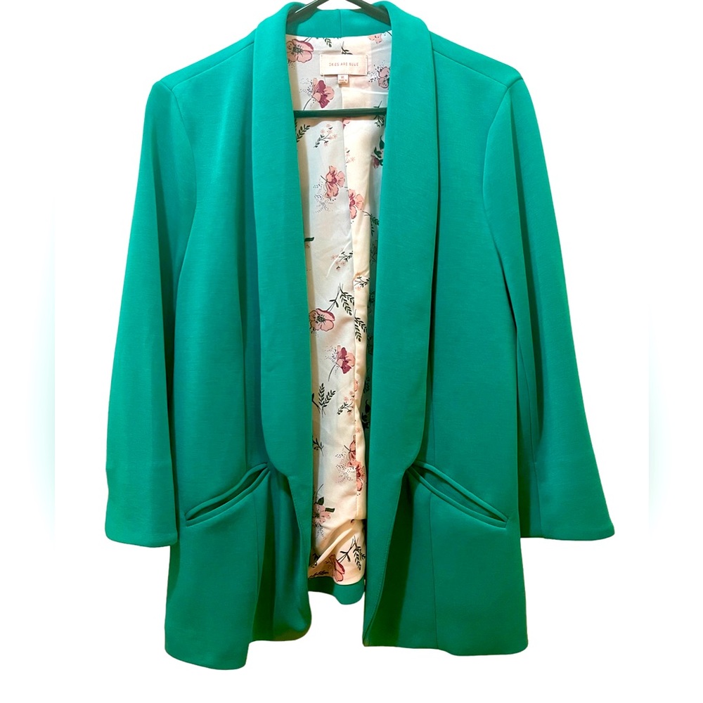Skies Are Blue Teal Blazer, Extra Large